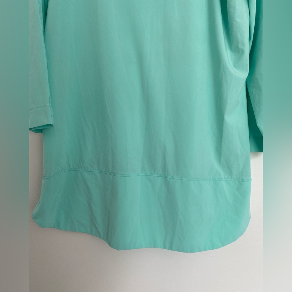 LL Bean Women Pastel Green Hooded Long Tunic Shirt Medium Lightweight‎ GorpeCore - Picture 7 of 11